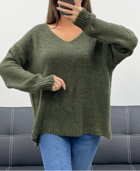 OVERSIZE-PULLOVER MIT KOKON AH250601 KHAKI