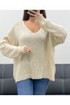 OVERSIZED COCOONING SWEATER AH250601 BEIGE