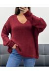 OVERSIZE-PULLOVER MIT COCOONING AH250601 BURGUND
