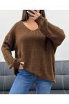 MAGLIONE COCOONING OVERSIZE AH250601 CIOCCOLATO
