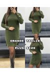 GROTE MATEN SWEATERJURK MET KNOOPMOUWEN AH250707 KHAKI