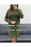 SUKIENKA SWETROWA PLUS SIZE Z GUZIKAMI AH250707 KHAKI