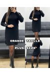 GROTE MATEN SWEATERJURK MET KNOOPMOUWEN AH250707 ZWART