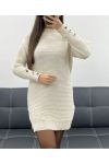 PULLOVERKLEID IN GROSSEN GRÖSSEN MIT KNOPFÄRMELN AH250707 BEIGE