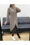 PULL LONG DRAPé AH250609 TAUPE