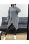 PULL LONG DRAPé AH250609 GRIS