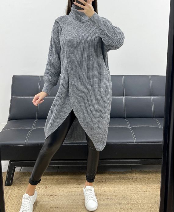 LANGER PULLOVER DRAPIERT AH250609 GRAU