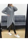 LONG SWEATER DRAPPED AH250609 GREY