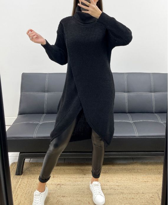 LANGER DRAPIERTER PULLOVER AH250609 SCHWARZ