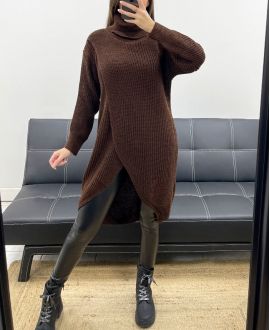 CHOCOLATE AH250609 MAGLIONE LUNGO DRAPPEGGIATO