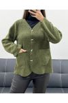 WOLLJACKE MIT 2 TASCHEN AH250713 KHAKI