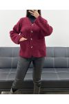 WOOL JACKET WITH 2 POCKETS AH250713 BURGUNDY