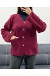 WOOL JACKET WITH 2 POCKETS AH250713 BURGUNDY