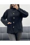 CHAQUETA DE LANA CON 2 BOLSILLOS AH250713 NEGRO