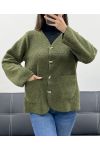 WOLLJACKE MIT 2 TASCHEN AH250713 KHAKI