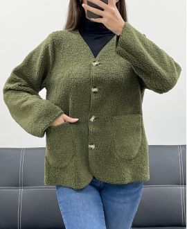 WOOL JACKET WITH 2 POCKETS AH250713 KHAKI