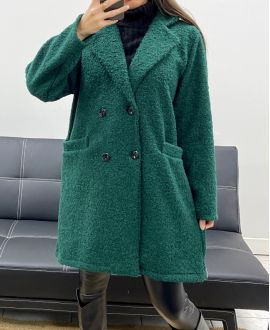 MANTEAU 2 POCHES INTERIEUR LEOPARD AH250615 VERT