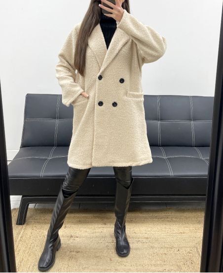 2-POCKET LEOPARD INTERIOR COAT AH250615 BEIGE