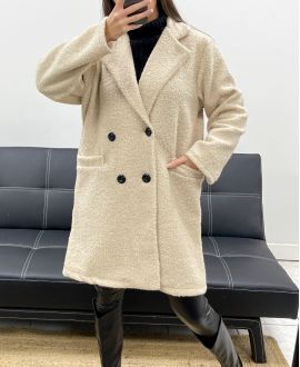 2-POCKET LEOPARD INTERIOR COAT AH250615 BEIGE