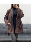 2-POCKET SUEDE JACKET + CHOCOLATE AH250631 BELT