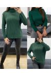 PULL EN MAILLE COTELéE AH250634 VERT