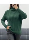GERIBBELDE GEBREIDE TRUI AH250634 GROEN