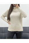 GERIBBELDE TRUI AH250634 BEIGE