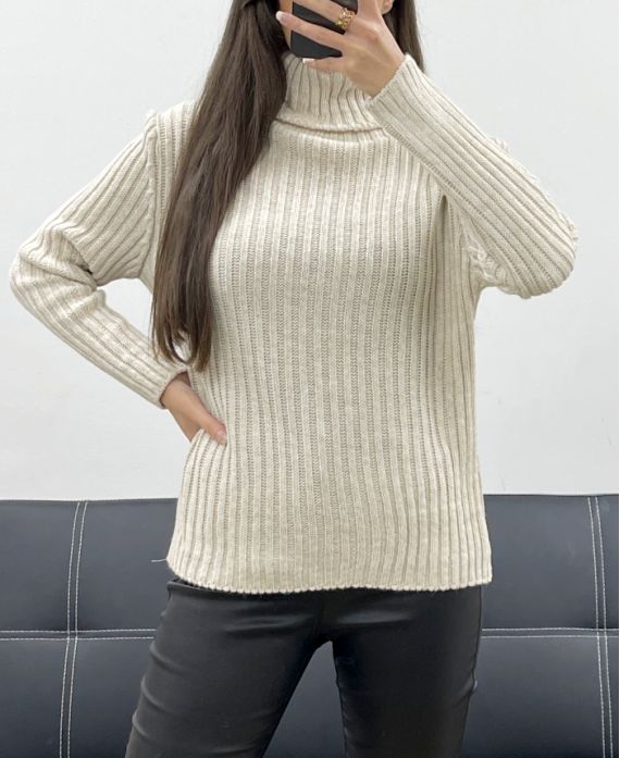 MAGLIA A COSTE AH250634 BEIGE