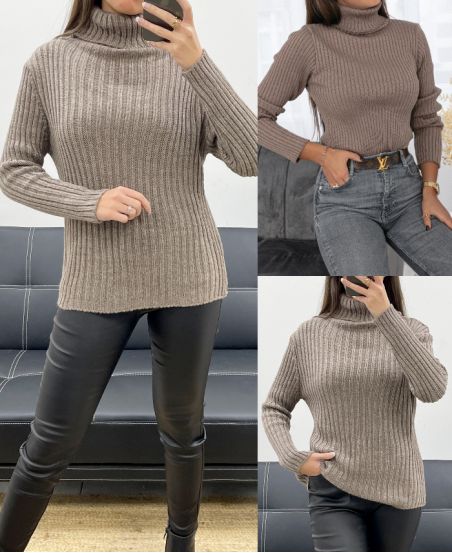 RIPPSTRICKPULLOVER AH250634 TAUPE