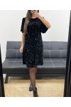 VESTIDO DE LENTEJUELAS CON VOLANTES AH250564 NEGRO