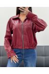 JACKE AUS KUNSTLEDER MIT REISSVERSCHLUSS AH250695 BURGUND