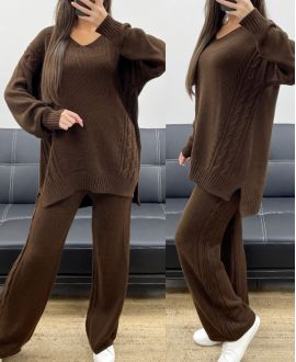 TRUI + AH250650 CHOCOLADE BROEK BREI SET
