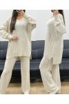 SWEATER + AH250650 BEIGE KNIT SUIT
