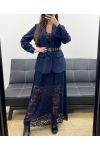 NAVY BLUE LACE LONG SKIRT AH250679