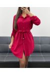 DRESS TUNIC + BELT AH250701 BURGUNDY