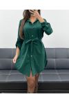 VESTIDO TÚNICA CON TACHUELAS + CINTURÓN AH250701 VERDE