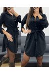 ROBE TUNIQUE CLOUTéE + CEINTURE AH250701 NOIR