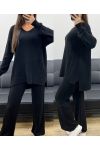 PLUS SIZE KNIT PULLOVER SET + PANTS AH250721 BLACK