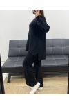 PLUS SIZE KNIT PULLOVER SET + PANTS AH250721 BLACK