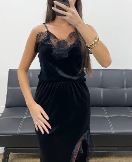 AKSAMITNY KORONKOWY TOP NA RAMIĄCZKACH AH250671