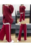 PANTALON 2 POCHES A BANDES AH250688 BURGUNDY