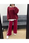 PANTALON 2 POCHES A BANDES AH250688 BURGUNDY