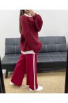 PANTALON 2 POCHES A BANDES AH250688 BURGUNDY