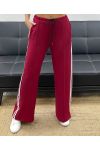 PANTALONE 2 TASCHE CON BANDE AH250688 BORDEAUX