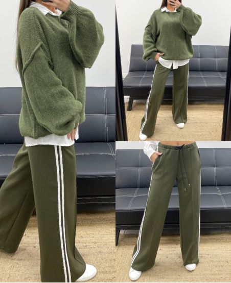 PANTALONE 2 TASCHE CON RIGHE AH250688 KAKI