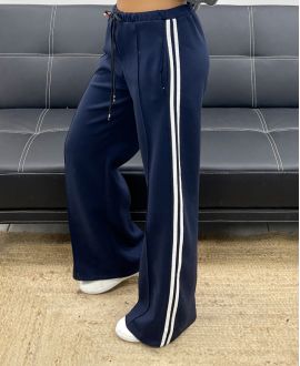 2-POCKET TROUSERS WITH STRIPES AH250688 NAVY BLUE