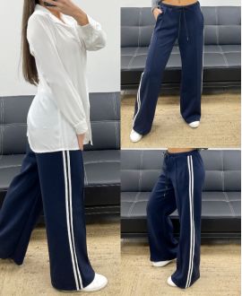 2-POCKET TROUSERS WITH STRIPES AH250688 NAVY BLUE
