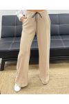 PANTALON 2 POCHES A BANDES AH250688 BEIGE
