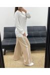 PANTALON 2 POCHES A BANDES AH250688 BEIGE