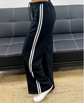 PANTALONE 2 TASCHE CON BANDE AH250688 NERO